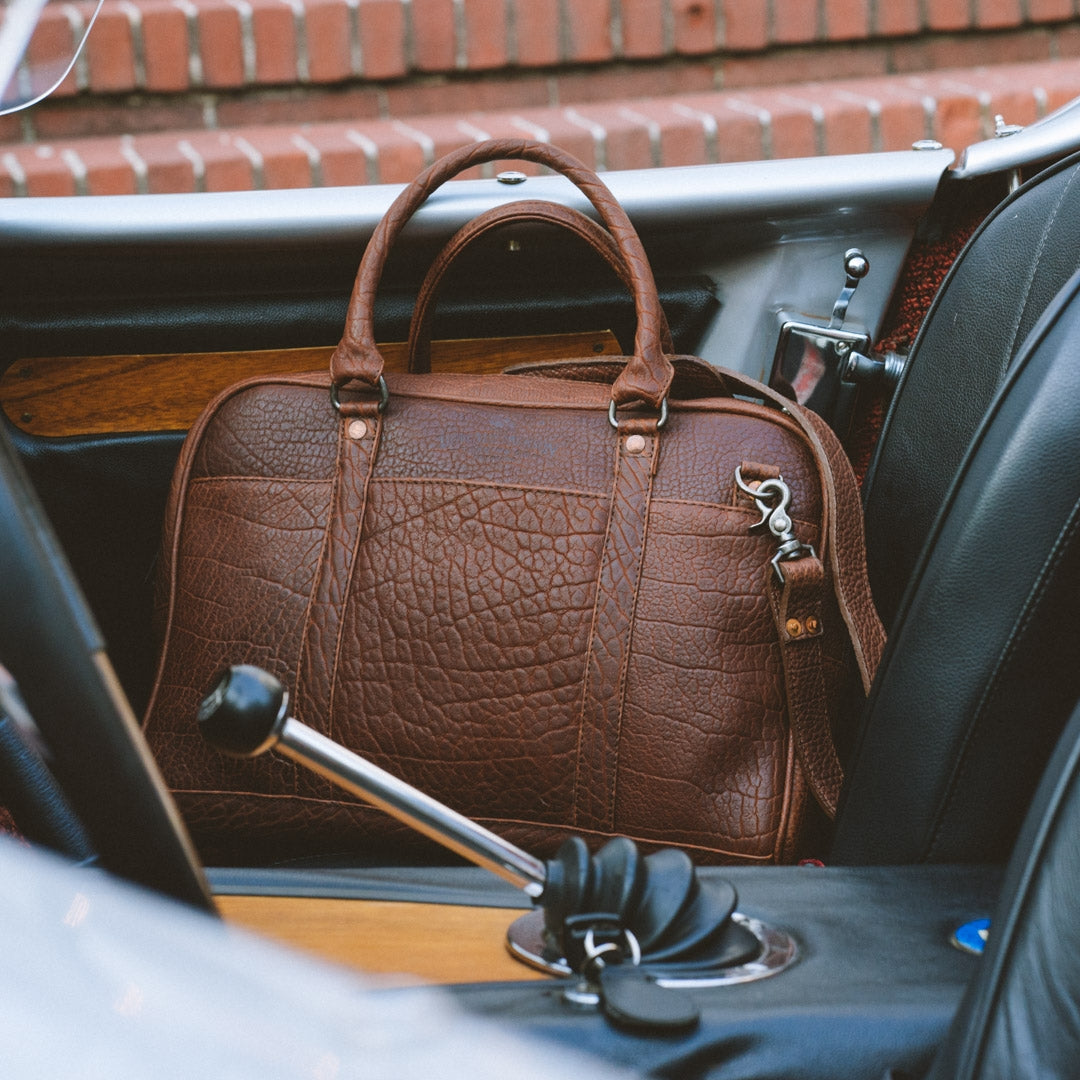 Ryder Reserve Bison Leather Laptop Briefcase | Brown
